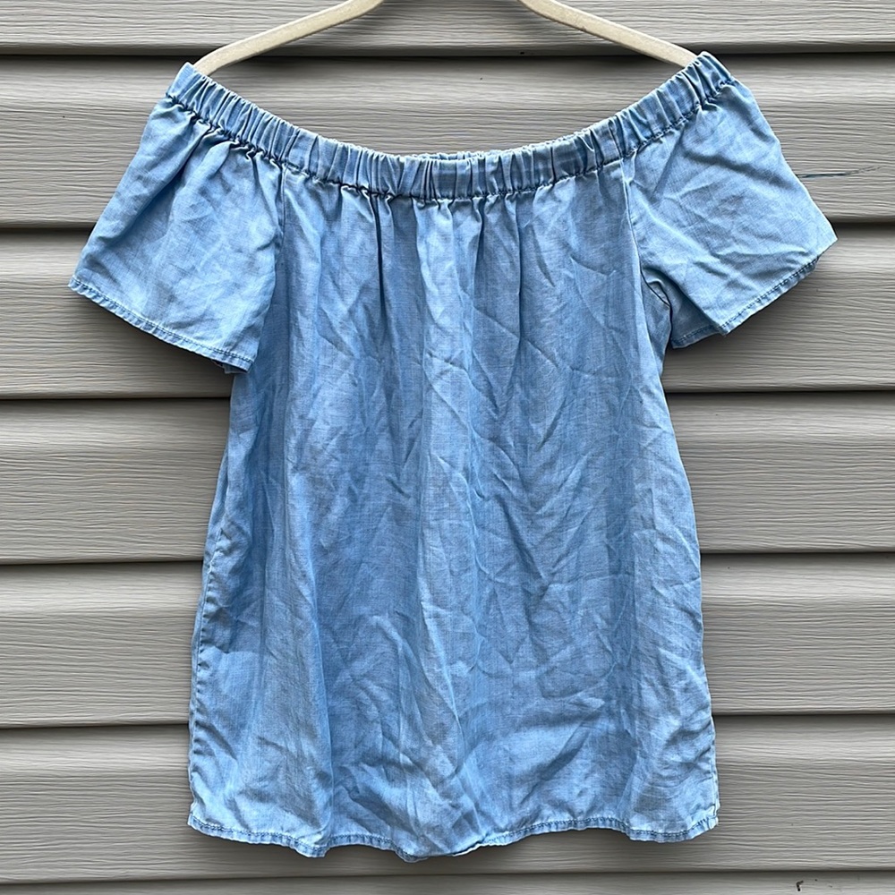 Vince Camuto Chambray Off the Shoulder Top